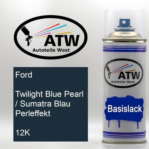 Ford, Twilight Blue Pearl / Sumatra Blau Perleffekt, 12K: 400ml Sprühdose, von ATW Autoteile West.